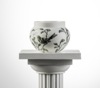 Perch - porcelain with mixed colour inlay, 12cm diameter x 15cm height